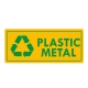 Eticheta autocolant colectare selectiva - PLASTIC METAL - text verde  - 30x13 cm