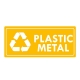 Eticheta autocolant colectare selectiva - PLASTIC METAL - text alb  - 30x13 cm