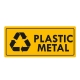 Eticheta autocolant colectare selectiva - PLASTIC METAL - text negru  - 30x13 cm