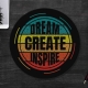 Mouse pad rotund cu mesaj motivational - Dream, create, inspire, 