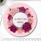 Mouse pad rotund cu trandafiri roz personalizat cu mesaj