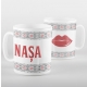 Cana alba personalizata cu motive traditionale - NASA