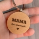 Breloc lemn personalizat - Mama te iubesc