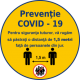 COVID 19 Stiker avertizare pastrare distanta