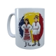 Cana alba personalizata - La multi ani Romania - costum popular 