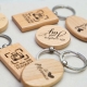 Breloc lemn personalizat - Familie amprente